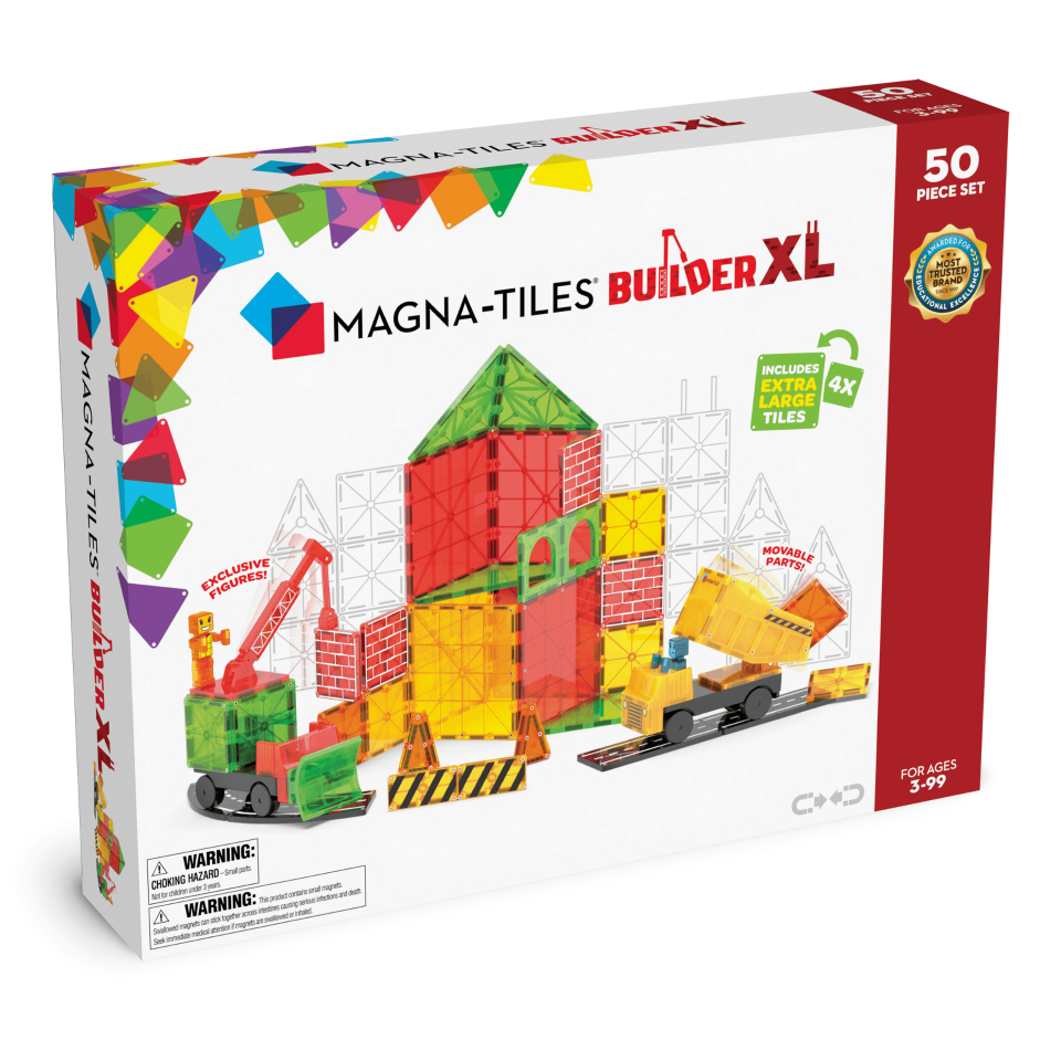 MAGNA-TILES® - İnşaat XL Manyetik Bloklar - 50 Parça