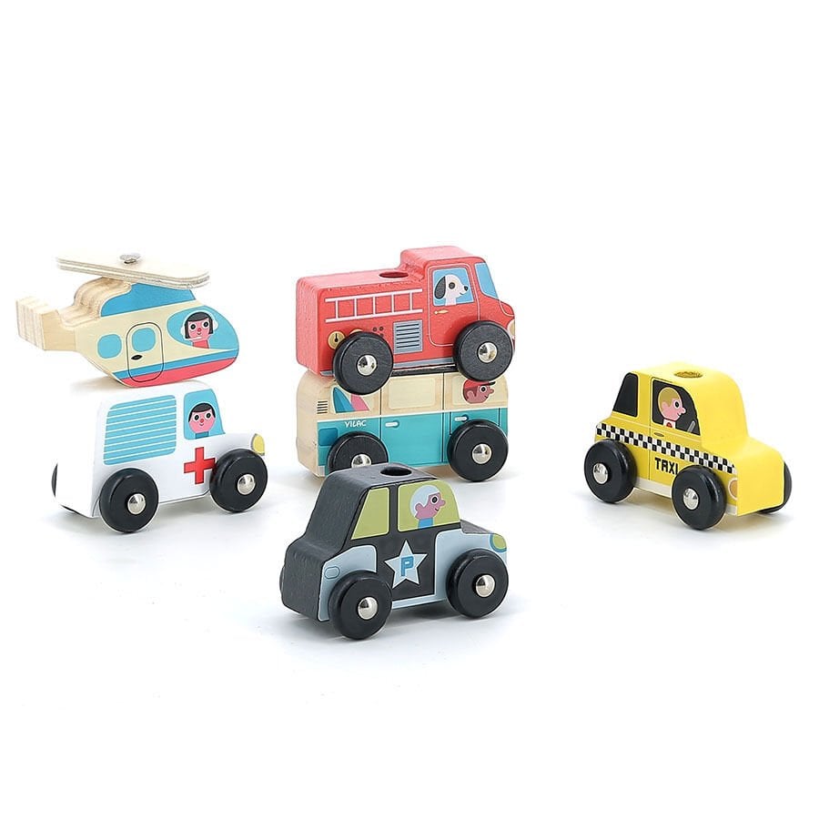 Vilac - Ahşap Araçlar Kamyonu - Meslekler