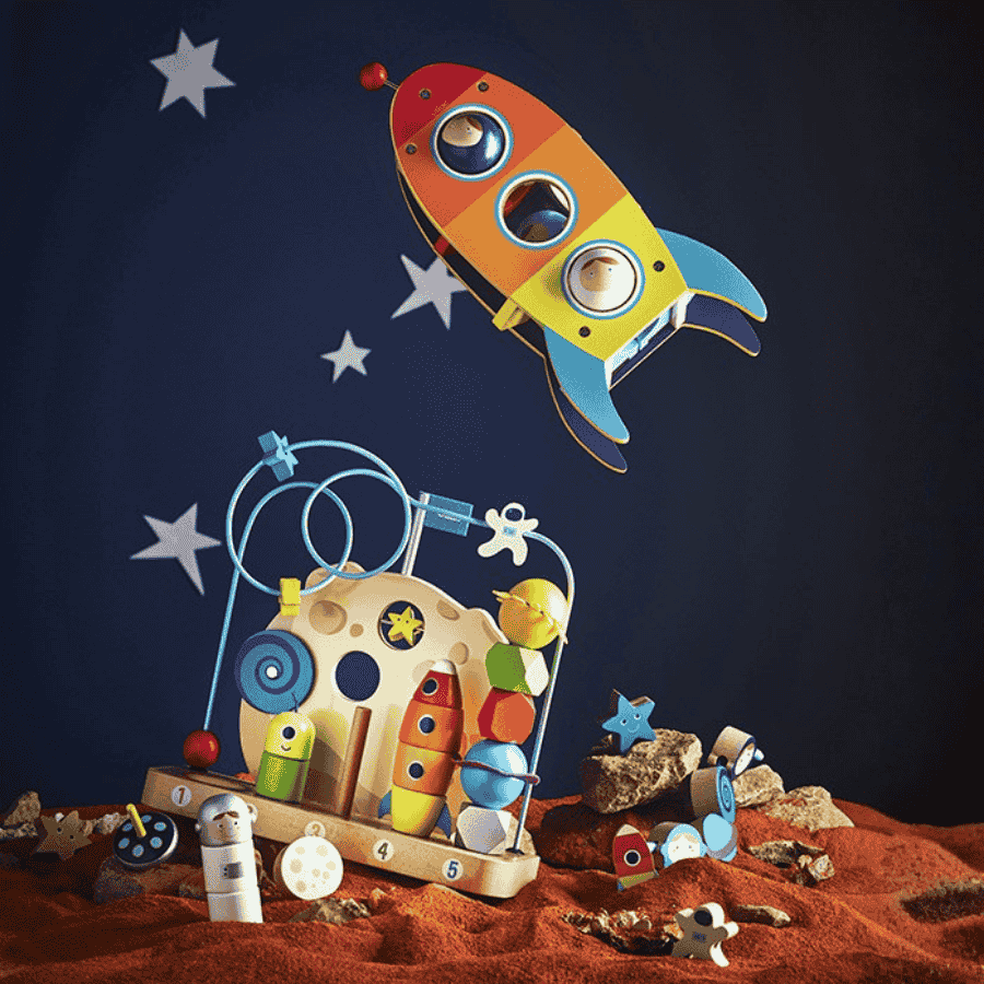 Vilac - Uzay Ahşap Sayma Sıralama Oyunu