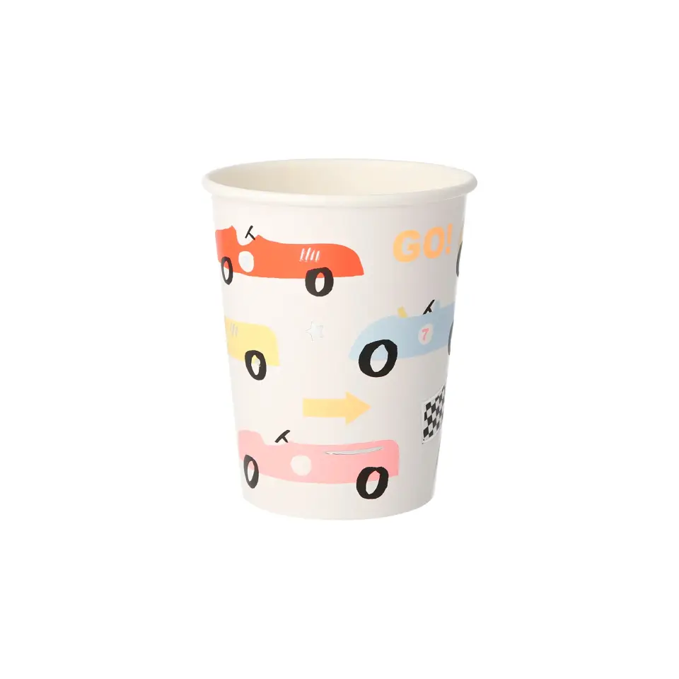 Meri Meri - Race Car Party Cups - Yarış Arabası Bardaklar - 8'li