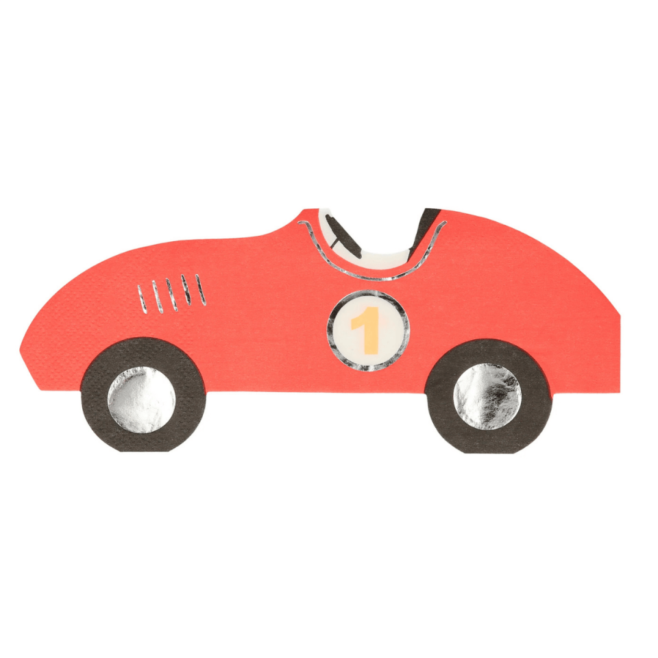 Meri Meri - Race Car Napkins - Yarış Arabası Peçeteler - 16'lı