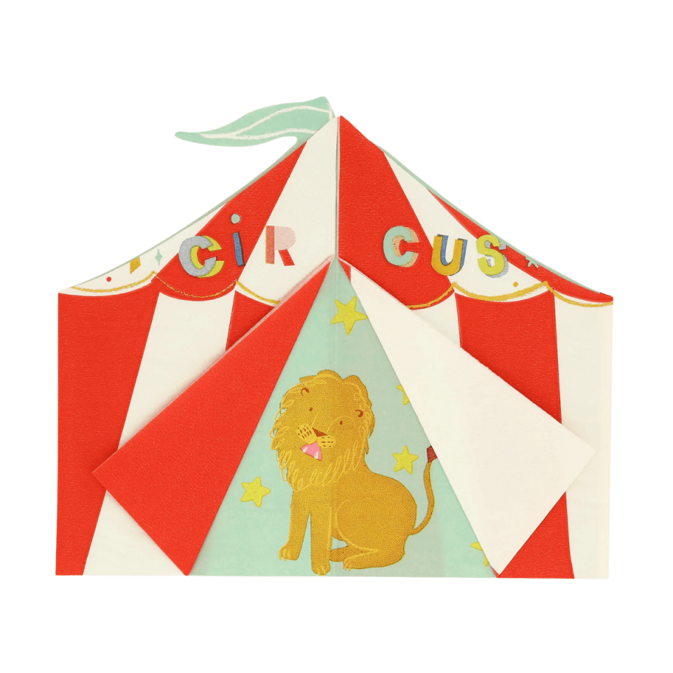 Meri Meri - Circus Shaped Big Top Napkins - Şekilli Sirk Peçeteler (16'lı)