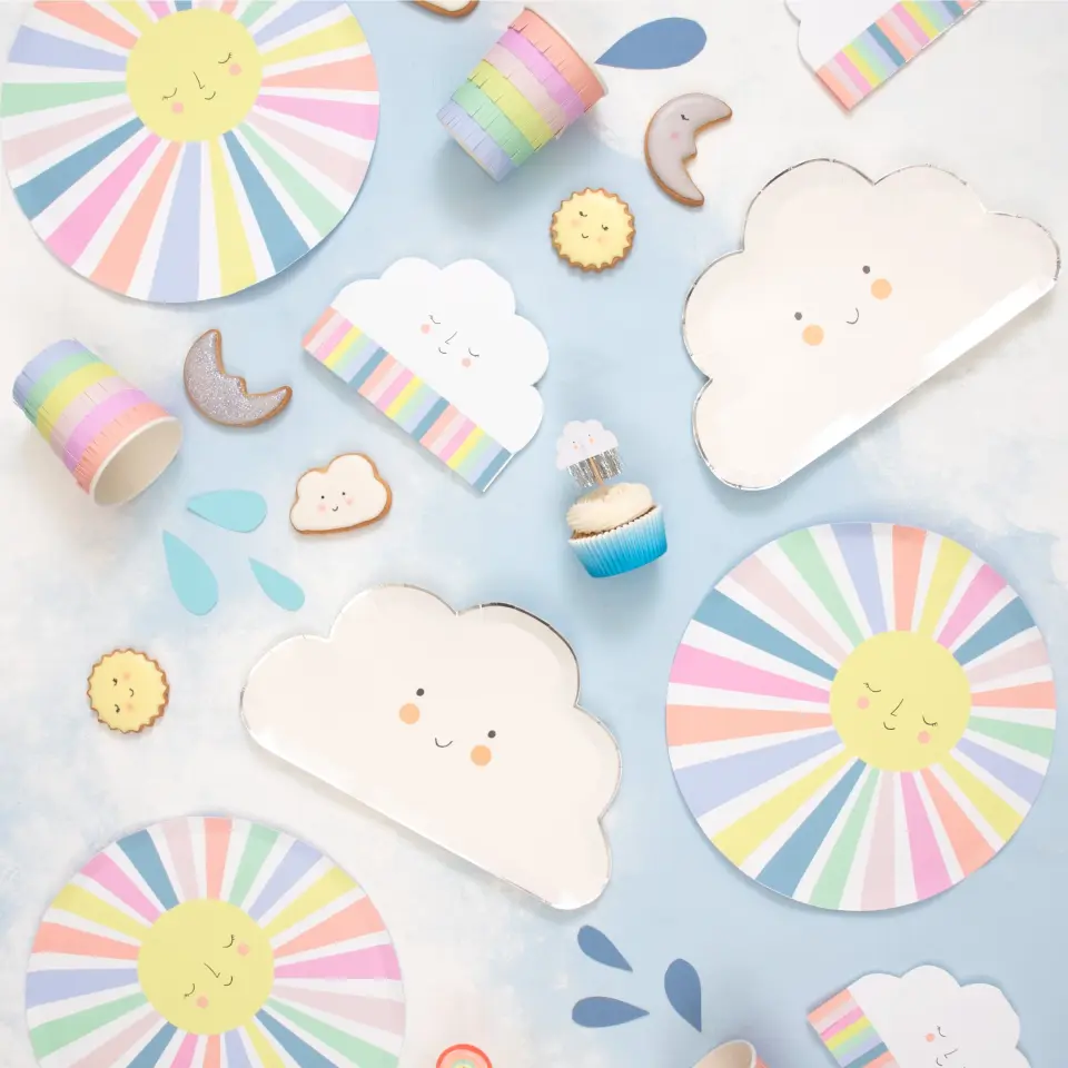 Meri Meri - Rainbow Sun Cups - Gökkuşağı Güneşli Bardaklar - 8'li