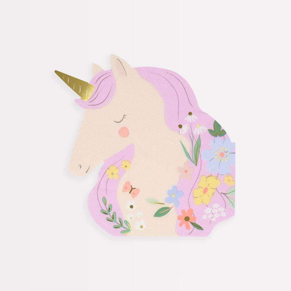 Meri Meri - Unicorn Şekilli Peçeteler - 16 Adet
