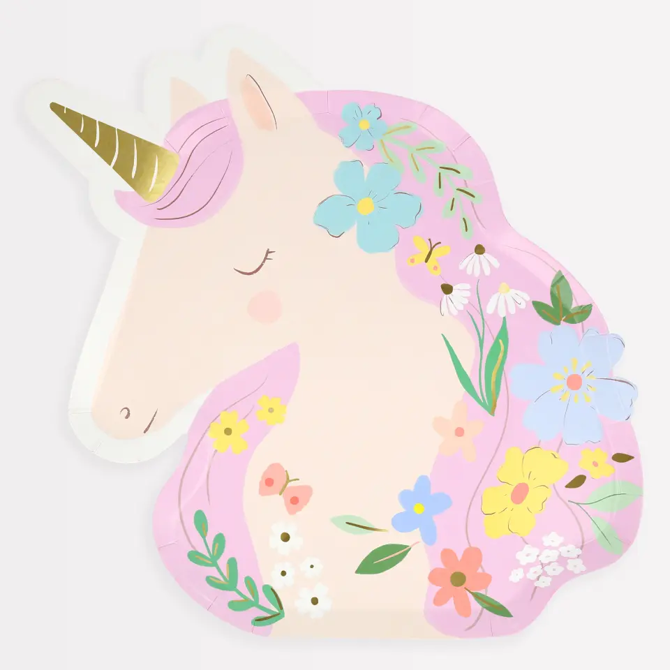 Meri Meri - Unicorn Şekilli Tabaklar - 8 Adet