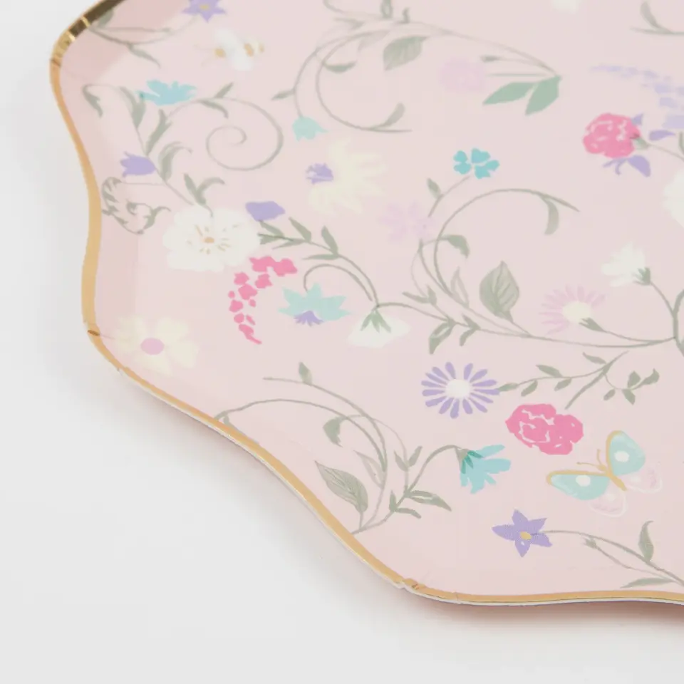 Meri Meri - Ladurée Paris Floral Side Plates - Ladurée Paris Çiçekli Tabaklar (M) (8'li)