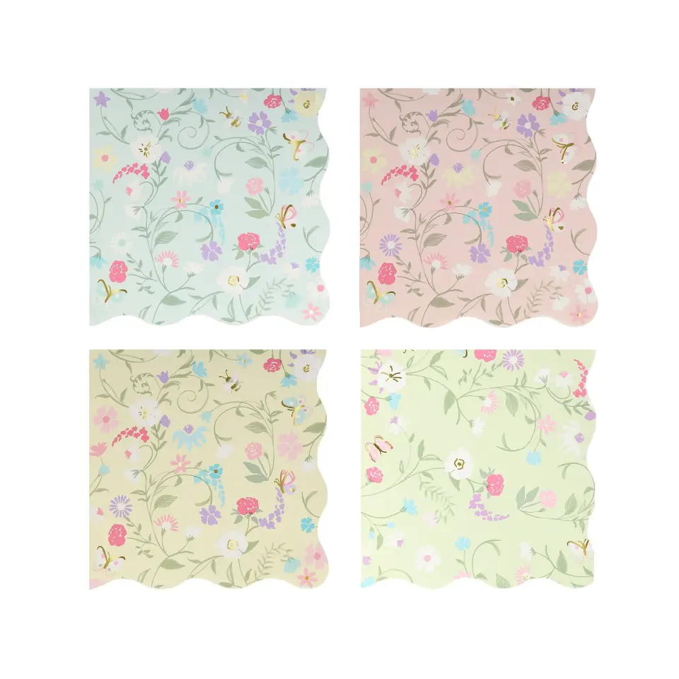 Meri Meri - Ladurée Floral Small Napkins - Ladurée Çiçekli Peçeteler - S - 16'lı