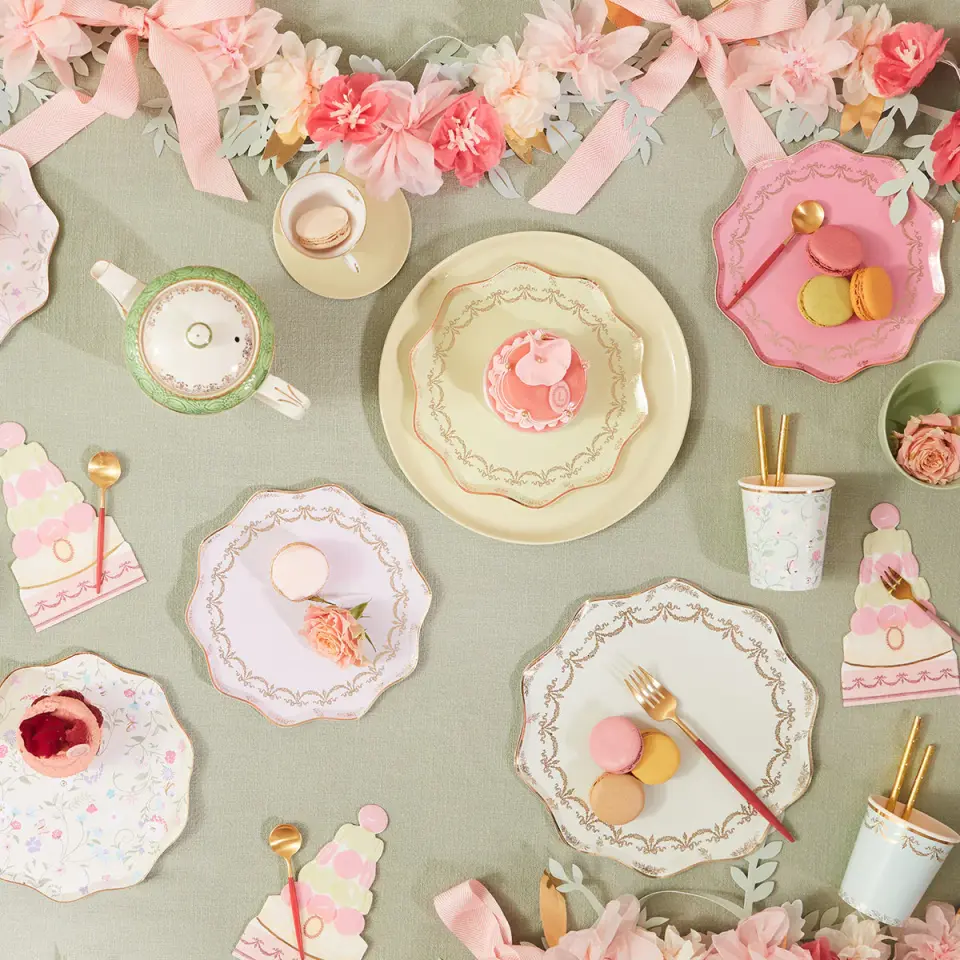 Meri Meri - Ladurée Floral Small Napkins - Ladurée Çiçekli Peçeteler - S - 16'lı