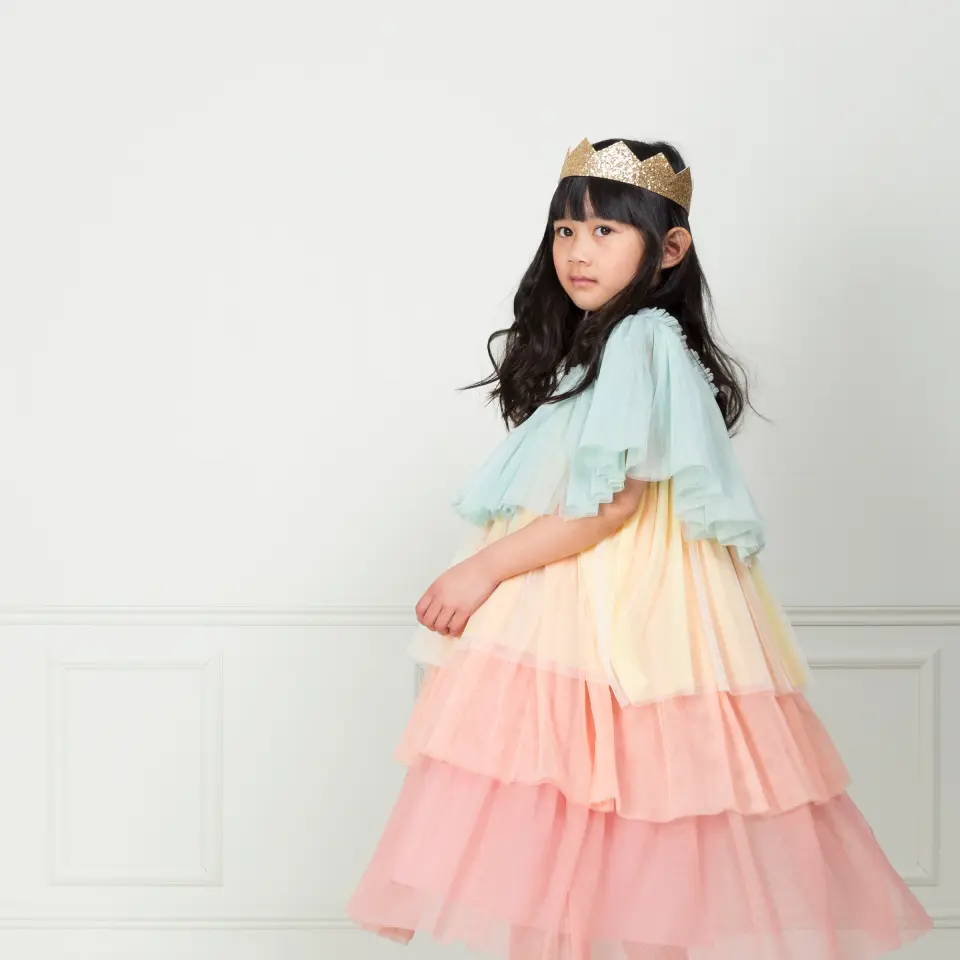 Meri Meri - Rainbow Ruffle Princess Dress-Up - 3-4 Years - Fırfırlı Gökkuşağı Elbisesi - 3-4 Yaş