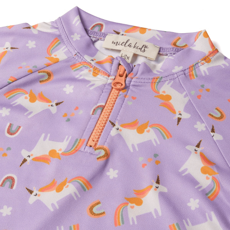 Alt Üst Kız Bebek Set - Rainbow Unicorn Lilac