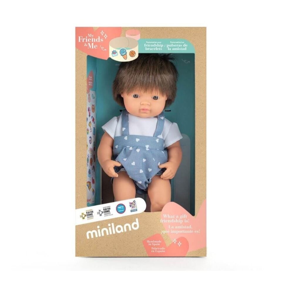 Kahverengi Saçlı Erkek Bebek (38 cm)