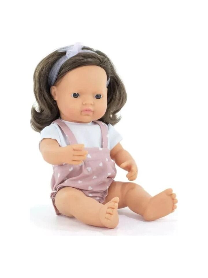 Kahverengi Saçlı Kız Bebek (38 cm)