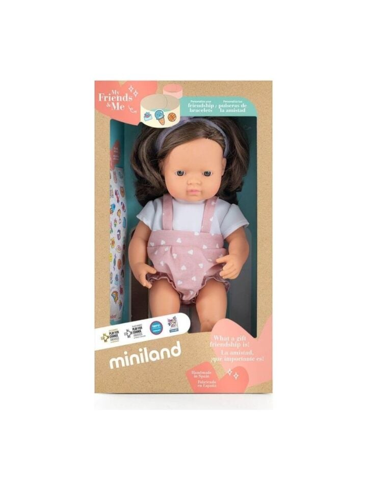 Kahverengi Saçlı Kız Bebek (38 cm)